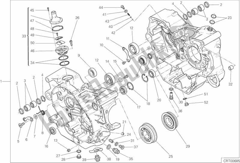 All parts for the Complete Half-crankcases Pair of the Ducati Scrambler Icon USA 803 2017